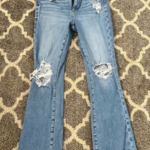 American Eagle Skinny Kick Jean Distressed size 14S